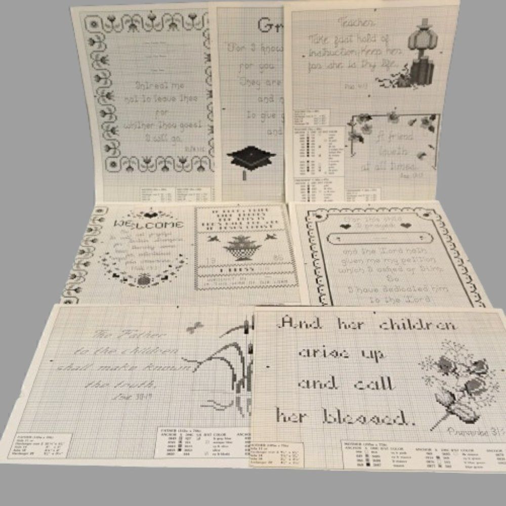 Cross Stitch Patterns 18 Assorted Photocopied Patterns - Picture 2 of 4